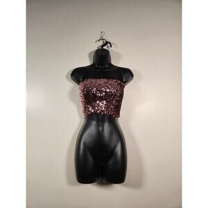 PINK by VICTORIA'S SECRET Sequin Tube Top Womens XS Bling Bandeau Glam Party
